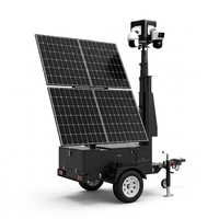 Remorque CCTV mobile portable avec mât manuel de 6 m, caméras dôme en option, conception IP65 pour la sécurité des chantiers de construction