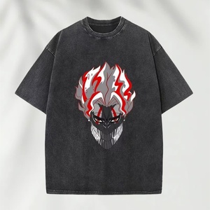 T-shirt en coton lourd délavé tendance Y2K 2026, imprimé graphique gothique anime personnalisé, chemises streetwear oversize <span class=keywords><strong>DANDA</strong></span> - Product Image 3