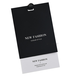 Nhà máy tùy chỉnh giấy tráng giá treo thẻ với thiết kế logo thời trang hangtags cho quần áo - Product Image 2