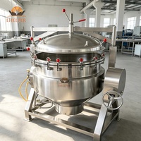 Autocuiseur Commercial à Gaz Inclinable Grande Capacité en Acier Inoxydable avec Mélangeur Optionnel pour Usine Alimentaire et Restaurant