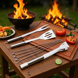 Ensemble d'outils de barbecue d'extérieur, ensemble combiné pour grillades, outils de grillade en acier inoxydable - Product Image 6