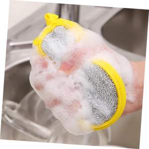 Esponja de cocina de doble cara para lavar platos, herramienta para fregar ollas, paño de limpieza doméstico, paño antiadherente para lavar platos, estropajo. - Product Image 6