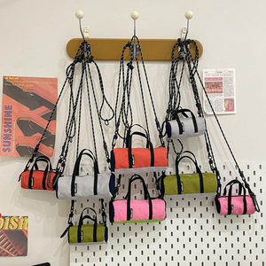 Color Blocking Summer Polyester Zipper Fashion Style Outfit Shape <strong>Small</strong> Cylinder Cross Body Women's Mini Shoulder <strong>Bag</strong> Daily - Product Image 4