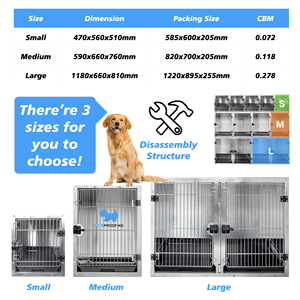 Di lusso resistente in acciaio inox Pet gabbia solide pareti modulari allevamento canile per cliniche per cani Vet moderno stile antico scatola