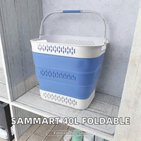 Panier à linge pliable classique rectangulaire 40L en plastique avec poignées, portable et peu encombrant – Meilleure vente