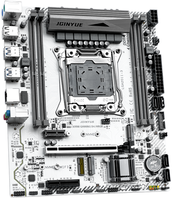 JGINYUE X99M GAMING D4/ARGB Motherboard LGA 2011-3  Xeon E5 V3/V4 CPU DDR4 Four Channels M.2 NVME SATA WIFI X99M GAMING D4/ARGB