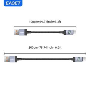 Para EAGET EU417 Super Fast 66W Cable de datos de carga Tipo-C a <span class=keywords><strong>USB</strong></span> Cable trenzado con pantalla de visualización Venta al por mayor Teléfono y cabina de computadora - Product Image 2