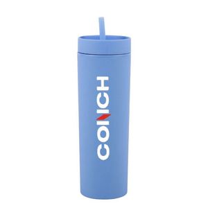 Reusable Matte Clear Acrylic 16Oz Water Bottle Custom LOGO Mug Reusable Double Wall <b>Skinny</b> Plastic <b>Tumbler</b> With Lids Straw - Product Image 6