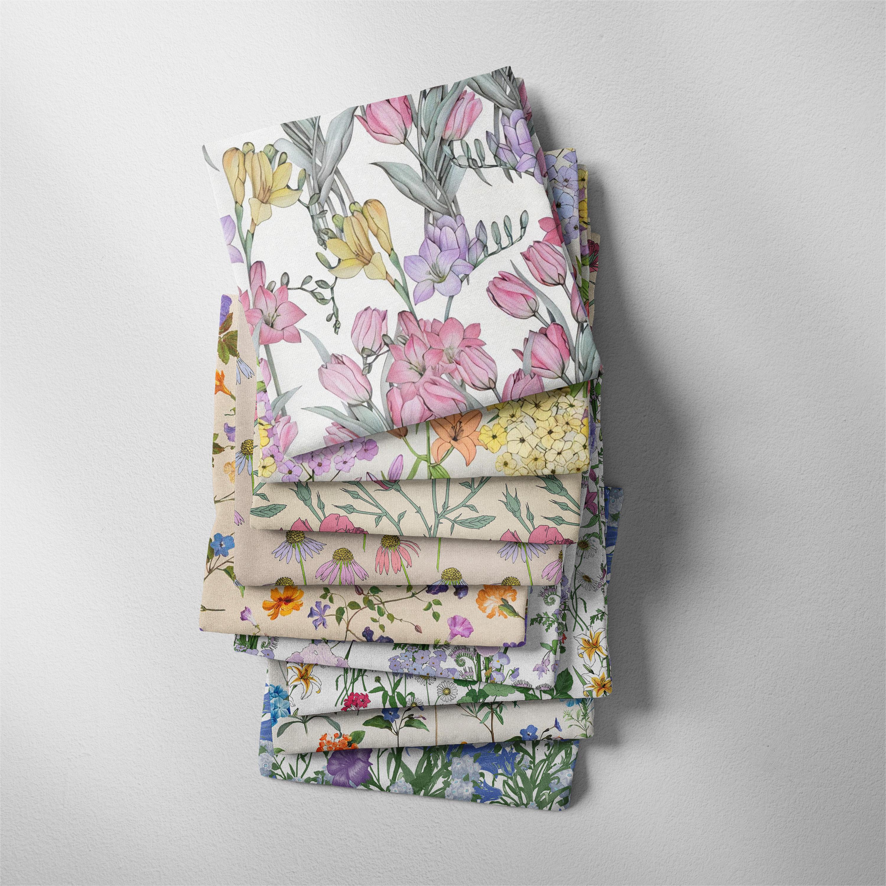OEM & ODM Printed Fabric GOTS Flowers Colorful Wholesale Digital Printed Fabric for Sewing