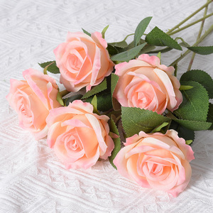 Rose artificielle unique en flanelle haute simulation pour la maison et les mariages, roses blanches artificielles - Product Image 5
