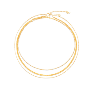 สร้อยคอแฟชั่นแบบโซ่ สแตนเลสสตีล 316L ชุบทอง PVD ทนทาน ดีไซน์แบบสองเส้น - Product Image 2