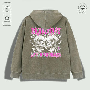 Sudadera con Capucha 100% Algodón Lavado con Estampado Gráfico de la Marca Death Before Disgrace, Multicolor - Product Image 3