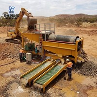 Trommel Emas Mobile 30-50t/jam, Struktur Saringan yang Dioptimalkan, Tingkat Penetrasi Tinggi, Rendah Kerusakan, Peralatan Pencuci Emas yang Hemat Biaya