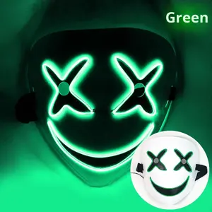 หน้ากากเรืองแสง LED สำหรับ100มาร์ชเมลโลฮาโลวีนดีเจเทศกาลดนตรีอุปกรณ์ประกอบสำหรับงานเลี้ยง - Product Image 5