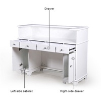 Kangmei - Nouveau design moderne - Bureau de réception blanc de luxe en bois français à finition brillante pour salon de beauté et de manucure - En vente