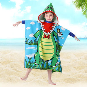 Serviettes <span class=keywords><strong>de</strong></span> bain carrées à capuche pour enfants, en microfibre ultra-fine tissée, séchage rapide, douces, à imprimé animal, sécurisées pour les enfants, pour la <span class=keywords><strong>plage</strong></span> et le lavage des mains - Product Image 1