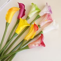 Große 67CM Hochwertige Handgefertigte Realistische PU Künstliche Weiße und Violette Calla-Lilien für Weihnachten, Abschlussfeier, Tischdekoration und Zuhause