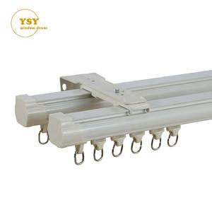 Système de piste de rideau de fenêtre, glissières coulissants droits en alliage d'aluminium, Double pistes de tapisserie - Product Image 5