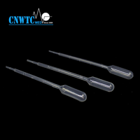 Pipette de transfert en plastique jetable 3 ml 1 ml compte-gouttes gradué stérile