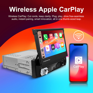 Autoradio Rhythm Single Din 7 pouces rétractable avec Carplay sans fil, Android Auto, logo de démarrage personnalisé gratuit, radio FM - Product Image 2