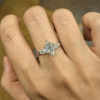 Bague TELULA pour femme, classique, en argent sterling 925 plaqué or, sertie de moissanite taille marquise de 3 carats
