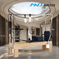 Lit d'entraînement 3-en-1 en bois d'hévéa avec équipement de fitness MND pour le contrôle corporel, idéal pour les studios de Pilates de prestige à Montréal