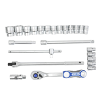 Jeu de clés à douille de haute qualité 1/2 pouce, boîte en fer, jeu d'outils 24 pièces, barre en F pour réparation, jeu de clés à douille