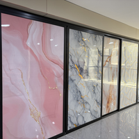 Panneaux muraux en PVC effet marbre brillant ignifuge et insonorisant pour la décoration murale des hôtels