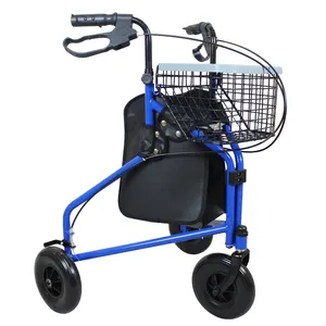 A prezzi accessibili durevole in lega di alluminio Anti-slittamento 3 ruote da esterno facile da usare ausilio per la mobilità cina Rollator con Shopping Bag