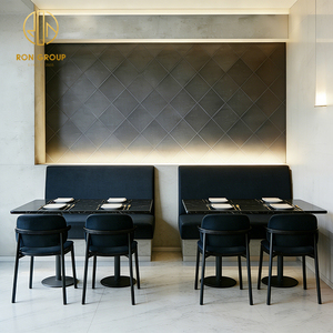 เฟอร์นิเจอร์ร้านกาแฟรูปครึ่งวงกลมหินอ่อน โซฟา บูธ ที่นั่ง โต๊ะ และเก้าอี้สำหรับร้านกาแฟและร้านอาหาร - Product Image 4