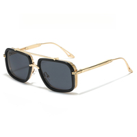 Lunettes de soleil de luxe unisexes pour hommes et femmes, monture carrée en métal, style steampunk, nouvelle collection de la marque, série disponible chez le fournisseur