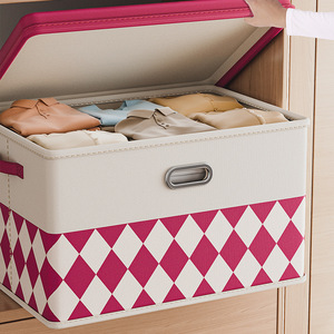 Clothing Organizer Storage Box Rectangle Foldable With Lid Stackable For Bedroom Office Use - Product Image 3