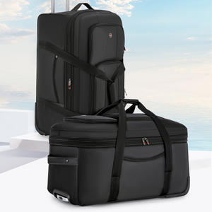 <b>Foldable</b> Soft Spinner Suitcase Luggage Travel Bag Portable Gym Duffle Bag Checked Roller <b>Trolley</b> Carry-On Luggage Trolly Bag - Product Image 3