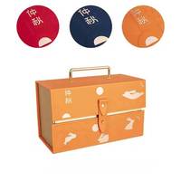 Boîtes rigides rectangulaires personnalisées haut de gamme avec poignée, imprimées avec logo, en carton, pour l'emballage de gâteaux de lune chinois et de produits de boulangerie (vente en gros)