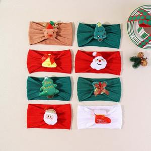 Offre Spéciale noël nouveau-né Jacquard haut noeud enfants mode cheveux accessoires bébé doux élastique bandeau filles quotidien mignon <span class=keywords><strong>Turban</strong></span> - Product Image 1