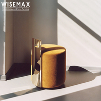 WISEMAX — meuble personnalisé pour salon, tabouret rond en tissu velours, chaise de salon