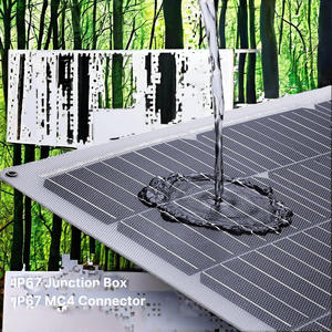 US EU <span class=keywords><strong>UK</strong></span> 100w 200w 300w pannelli solari flessibili monocristallino silicio ETFE 12V modulo PV uso marino 24% efficienza 182mm x 182mm - Product Image 3