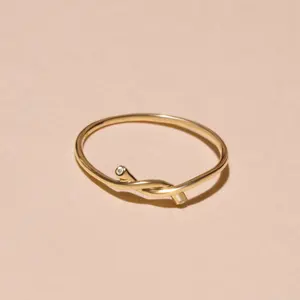 Новое поступление минималистичный дизайн 14 карат желтое золото тонкое кольцо с узлом для женщин прекрасные украшения