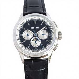 Montre mécanique automatique avec fonction phase de lune, réserve de marche, boîtier en acier inoxydable, verre saphir, aiguilles, luxe et mode - Product Image 1