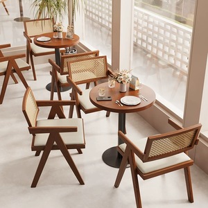 Hiện Đại Nhật bản-phong cách rắn gỗ Bàn và ghế thiết lập cho Net Đỏ nhà hàng trà đồ ăn nhẹ món tráng miệng cà phê cửa hàng - Product Image 2