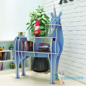 Chiquitos Style nordique blanc licorne forme en bois enfants bibliothèque de rangement enfant bibliothèque coin bibliothèque de luxe <span class=keywords><strong>d</strong></span>écorer - Product Image 4