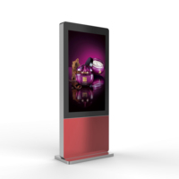 Écran publicitaire LCD extérieur de 43 pouces à haute luminosité 3500 nits, étanche IP65, totem tactile en métal pour centre commercial