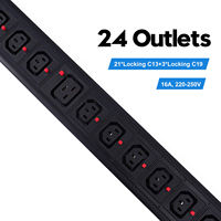 Bloc de distribution d'alimentation intelligent (PDU) 24 prises C13 C19 avec entrée IEC309 et écran LCD, montable en rack, pour centre de données et salle de serveurs