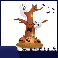 Décorations gonflables d'Halloween : citrouille et fantôme, style américain, pour extérieur, avec éclairage LED