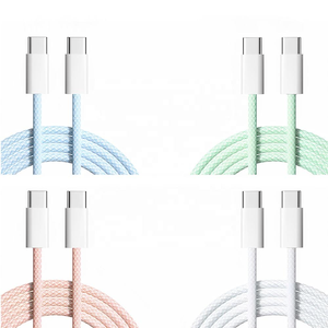 Cavo in Nylon Intrecciato da USB C a USB C a Ricarica Rapida da 60W, Doppio Tipo C, per Caricabatterie di Telefoni 15 16, con Scatola - Product Image 1
