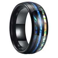 Bagues pour hommes en acier inoxydable incurvé à trois fentes de 8 mm, bagues de mariage, ensemble pour couple