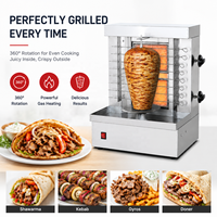 Machine à kebab verticale commerciale au gaz, machine à shawarma, machine à doner grill pour restaurant, équipement de restauration rapide