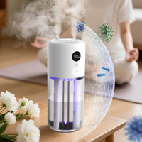 Humidificateur d'air évaporatif en plastique de grande capacité 800 ml, lumière nocturne, alimenté par batterie de voiture, portable, pour la maison, le bureau, 1 an