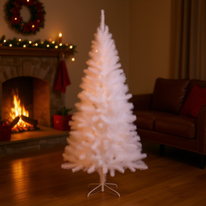 Árbol de Navidad Artificial Blanco de 6 Pies con Soporte, 620 Ramas, para Decoraciones Festivas de Interior - Product Image 2