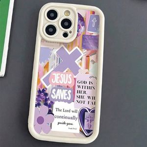 Funda Protectora para Teléfono con Diseño Artístico Fresco en Color Morado para iPhone 16 Pro Max 15 14 Plus 13 12 11 17, Funda Protectora de Silicona Suave Resistente a Impactos - Product Image 2